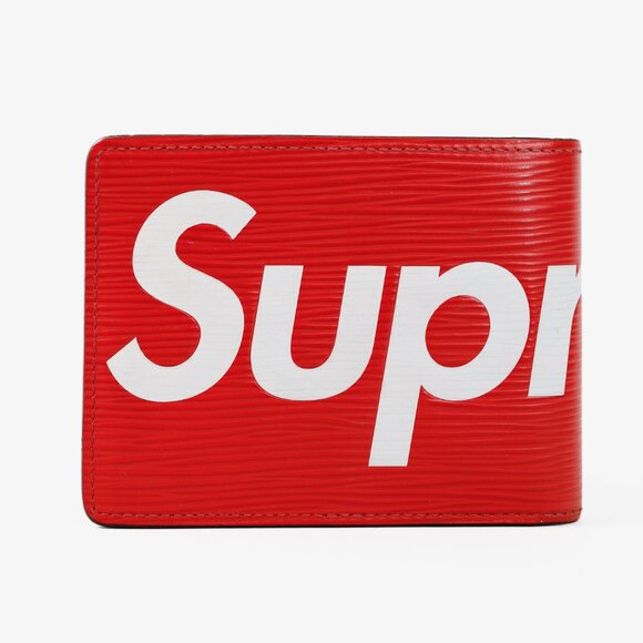 Louis Vuitton X Supreme Slender Red Epi Leather Billfold Wallet - Picture 1 of 9
